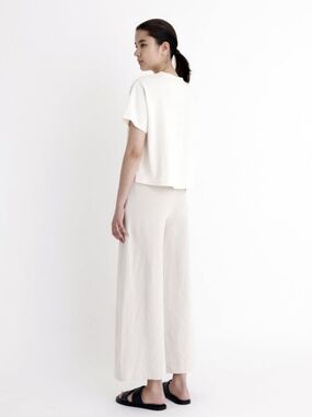 7115 BY SZEKI Signature Wide-Legged Trouser - Canvas Edition - Oatmeal - Small